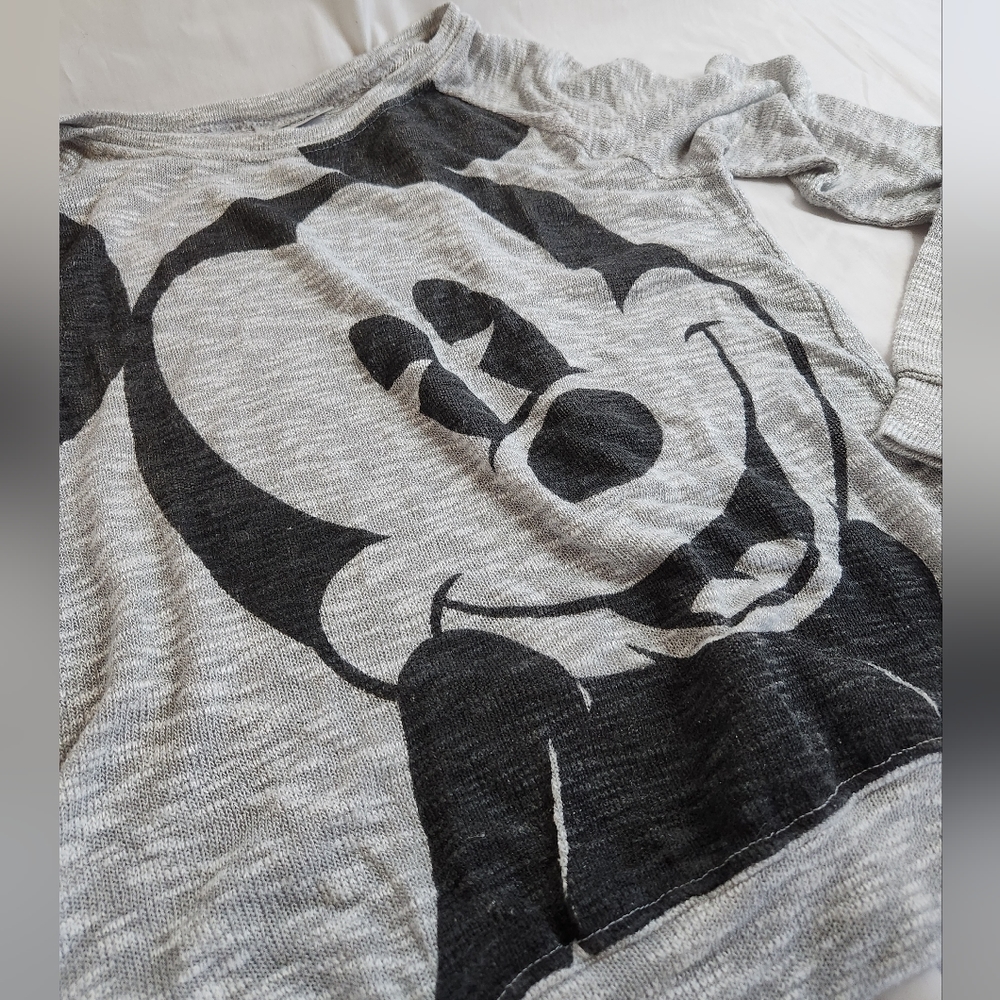 Disney Parks Mickey Mouse Long Sleeve Sweater Gray Size Large